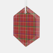 Kleurrijke Rode Tartan Plaid Glas Ornament (Voorkant links)