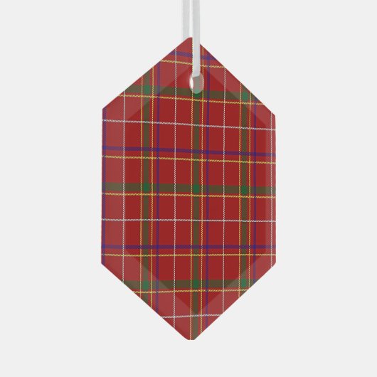 Kleurrijke Rode Tartan Plaid Glas Ornament (Voorkant Rechts)