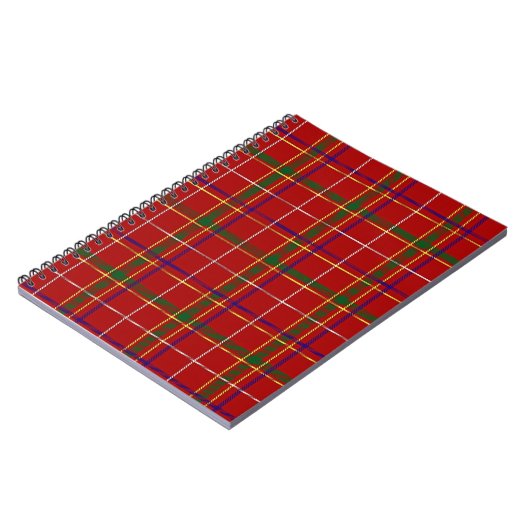 Kleurrijke Rode Tartan Plaid Notitieboek (Linkerzijde)