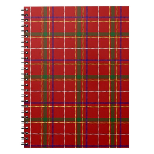 Kleurrijke Rode Tartan Plaid Notitieboek (Voorkant)