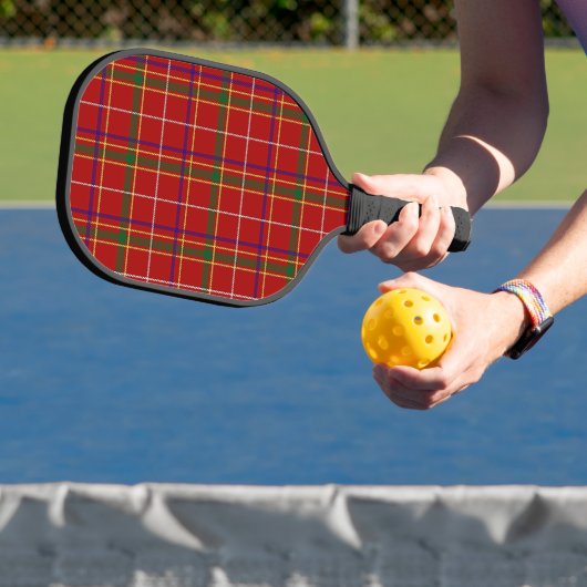 Kleurrijke Rode Tartan Plaid Pickleball Paddle (Insitu)