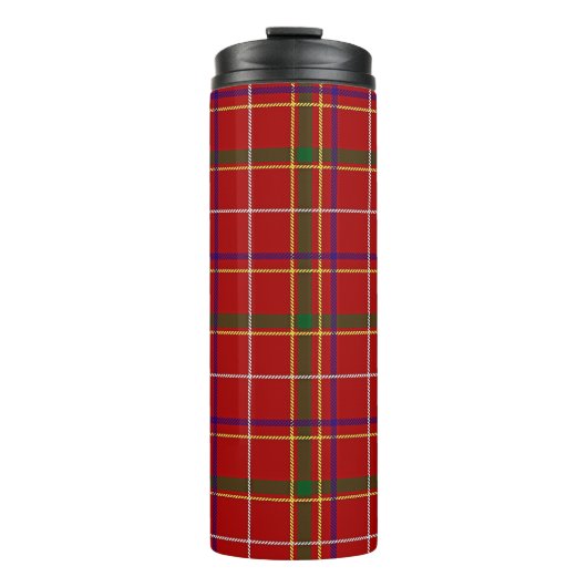 Kleurrijke Rode Tartan Plaid Thermosbeker (Voorkant)