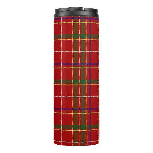 Kleurrijke Rode Tartan Plaid Thermosbeker (Achterkant)