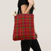 Kleurrijke Rode Tartan Plaid Tote Bag (Dichtbij)