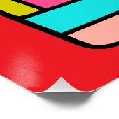 Kleurrijke rode Teacher Cartoon Pencil Perfect Poster (Hoek)