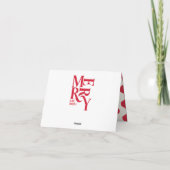 Kleurrijke rode vintage vrolijke chritsmasfoto aankondiging (Achterkant)