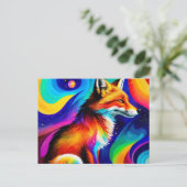 Kleurrijke rode vos briefkaart (Staand voorkant)