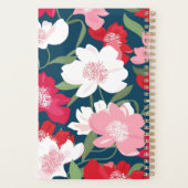 Kleurrijke Rode Vrouwelijke Bloemen Blauw Bedrijf  Planner (Achterkant)