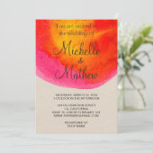 Kleurrijke rode Waterverf huwelijksuitnodiging Kaart (Staand voorkant)