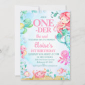 Kleurrijke rode zeemeermin Oneder het Zee 1e verja Kaart (Voorkant)