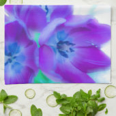 Kleurrijke, roemrijke, paarse tulpen theedoek (Gevouwen)