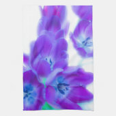 Kleurrijke, roemrijke, paarse tulpen theedoek (Verticaal)