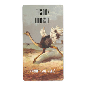 Kleurrijke, roestrijke illustratieboekplaat etiket