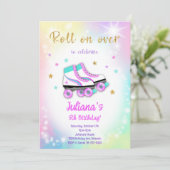 Kleurrijke Roller Schaats Verjaardagsuitnodiging Kaart (Staand voorkant)