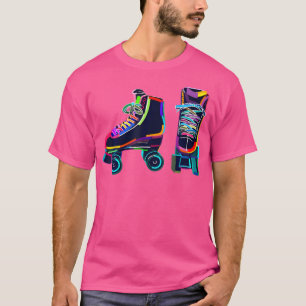 Kleurrijke Roller Skate Rollerskate Schaatsen T-shirt