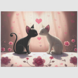 Kleurrijke Romantische Katten Weefsel Papier