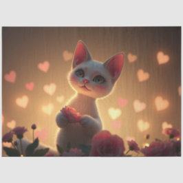 Kleurrijke Romantische Katten Weefsel Papier