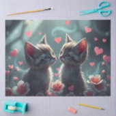 Kleurrijke Romantische Katten Weefsel Papier (Craft)