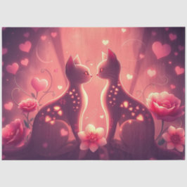 Kleurrijke Romantische Katten Weefsel Papier