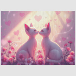 Kleurrijke Romantische Katten Weefsel Papier