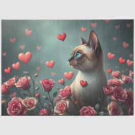 Kleurrijke Romantische Katten Weefsel Papier