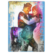 Kleurrijke Romantische Paar Tango Dansers in Liefd Klembord (Achterkant)