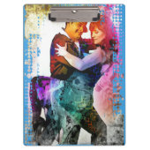 Kleurrijke Romantische Paar Tango Dansers in Liefd Klembord (Voorkant)