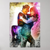 Kleurrijke Romantische Paar Tango Dansers in Liefd Poster (Voorkant)