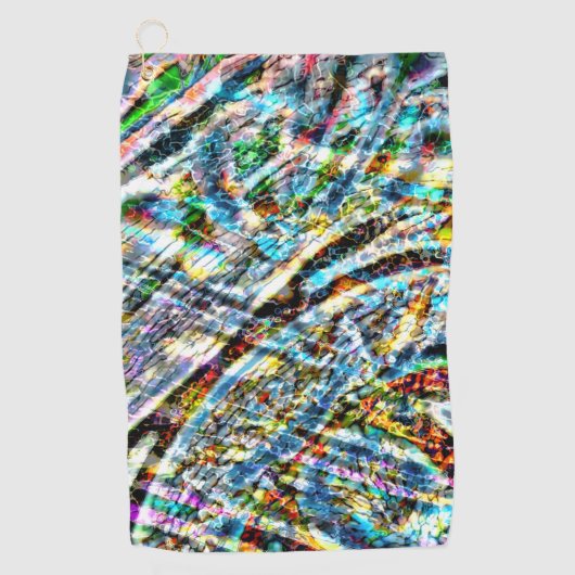 Kleurrijke rommel met vlekken levendige kleuren golfhanddoek (Voorkant)