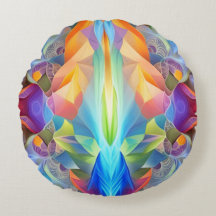 Kleurrijke ronde Abstracte Sierkussen