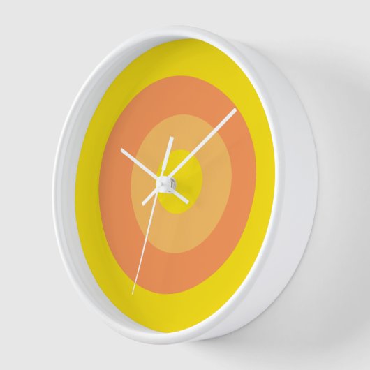 Kleurrijke ronde gele Oranje wandklok (Hoek)