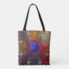 Kleurrijke ronde kookplaten Canvas tas