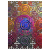 Kleurrijke ronde kookplaten klembord (Achterkant)