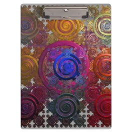 Kleurrijke ronde kookplaten klembord