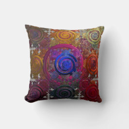 Kleurrijke ronde kookplaten kussen