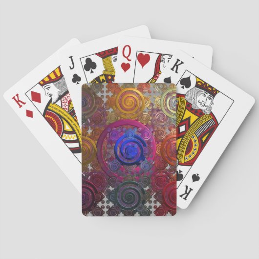 Kleurrijke ronde kookplaten speelkaarten (Achterkant)