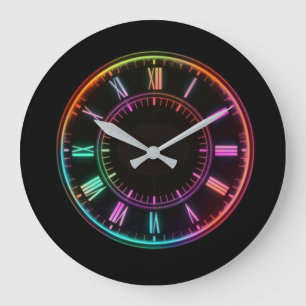 Kleurrijke Ronde Neon Faux klok