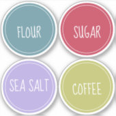 Kleurrijke ronde pantry labels (Voorkant)