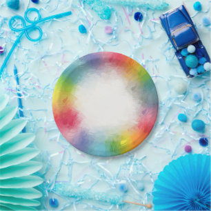 Kleurrijke Ronde Papieren Borden Modern Elegaant Bordje