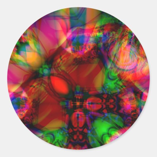 Kleurrijke ronde sticker (Voorkant)