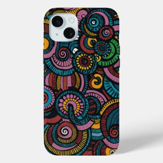 Kleurrijke ronde vormen iPhone cover patroon (Achterkant)