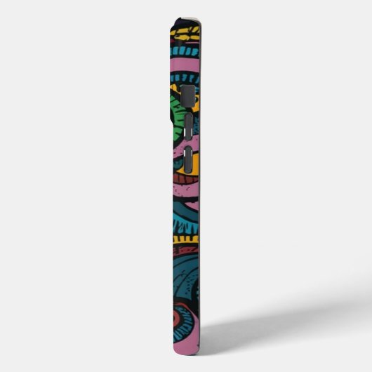 Kleurrijke ronde vormen iPhone cover patroon (Achterkant / Links)