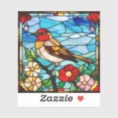 Kleurrijke Roodborst Sticker (Vel)