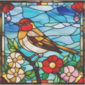 Kleurrijke Roodborst Sticker (Voorkant)