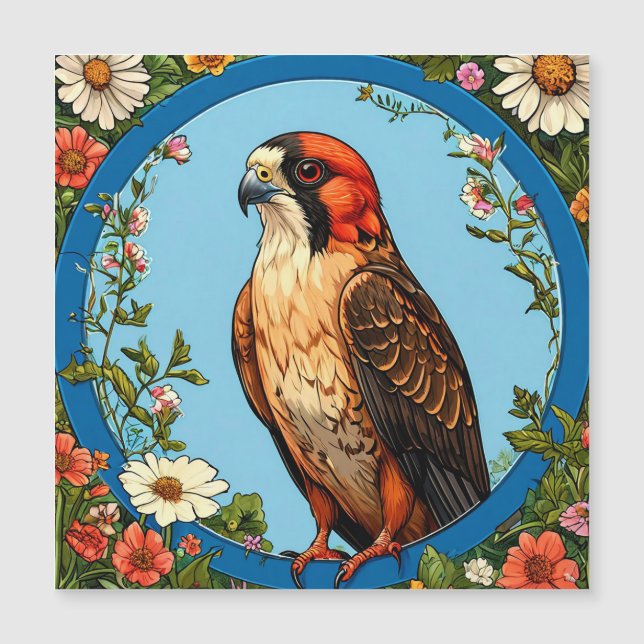 Kleurrijke roodpootvalk vogel (Voorkant)