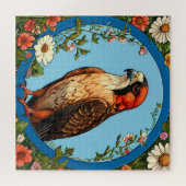 Kleurrijke roodpootvalk vogel legpuzzel (Horizontaal)