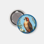 Kleurrijke roodpootvalk vogel magneet (Voorkant / Achterkant)