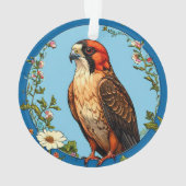 Kleurrijke roodpootvalk vogel ornament (achterkant)