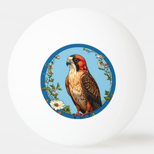 Kleurrijke roodpootvalk vogel pingpongbal (Voorkant)