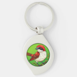 Kleurrijke Roodrugklauwier vogel Sleutelhanger
